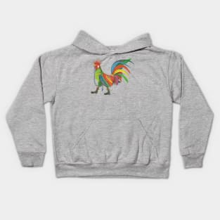 Punky Rooster Large Kids Hoodie